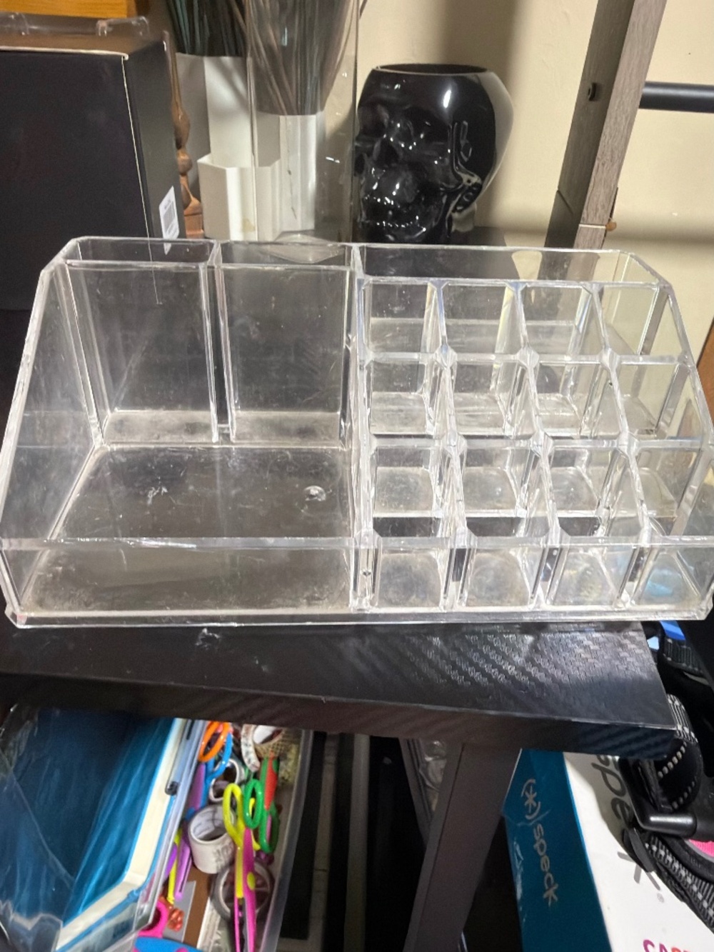 Clear Acrylic Makeup Organizer | 15-Compartment Vanity Lipstick & Brush Storage